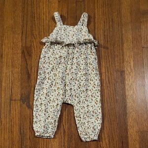 Rylee + Cru Cherry Print Kids Romper - Cream and Brown